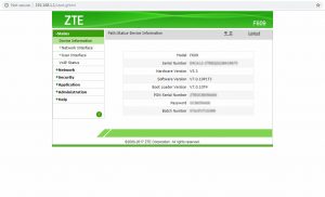 Cara Merubah Password Modem ZTE F609 - 03 menu