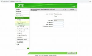 Cara Merubah Password Modem ZTE F609 - 04 User Management